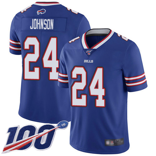 Men Buffalo Bills #24 Taron Johnson Royal Blue Team Color Vapor Untouchable Limited Player 100th Season NFL Jersey->buffalo bills->NFL Jersey